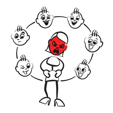Strichm&auml;nnchen Serie Emotionen - Wut