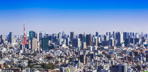 Fototapeta na wymiar 東京タワーと都市風景