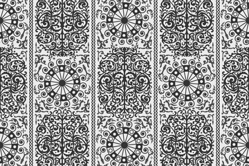 Black and white ancient vintage seamless ornamental texture. Vector illustration