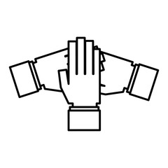 Teamwork hands symbol icon vector illustration graphic design