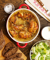 Roast rabbit in honey-mustard sauce