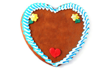 traditional gingerbread heart with copy space. oktoberfest