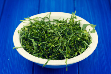 raw cabbage in white plate
