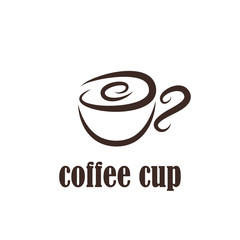 vector illustration of coffee cup on white