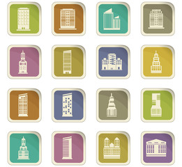 Buildings icons set