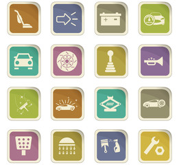 Car shop icons set