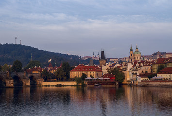 Morning, view  on  old city . Prague.Czech Republic, European travel.