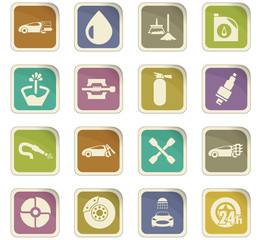 Car shop icons set