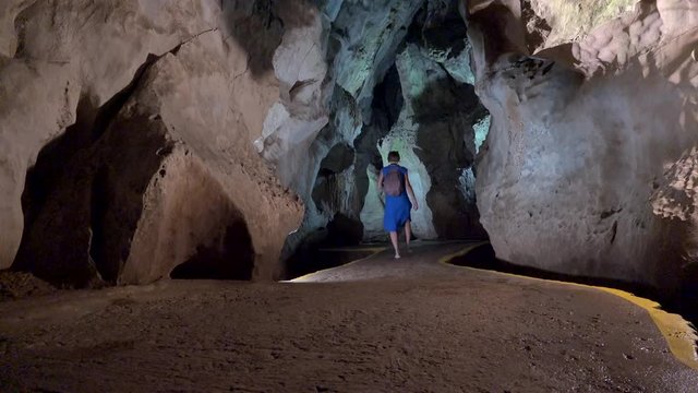 Girl in the Cuevas del Indio (Indian Caves). Vinales, Pinar del Rio, Cuba