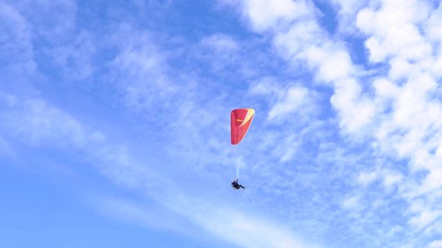 Footage of a para-glider landing...