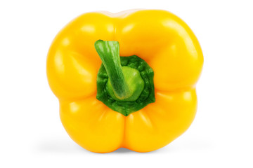 fresh yellow paprika isolated on white background