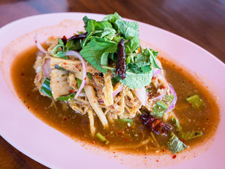Bamboo shoot spicy salad Thai food