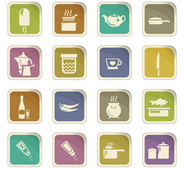 Food and kitchen icons set