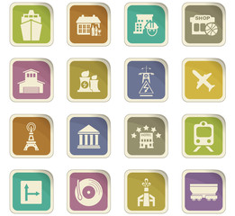 Infrastucture of the city icons set