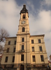 Fototapeta na wymiar Zittauer Bürgerstolz / Johanneum mit markantem Glockenturm am Zittauer Haberkornplatz