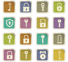 Lock and Key icons set
