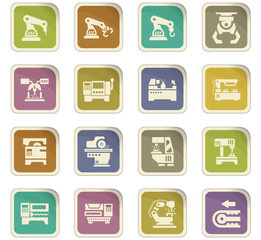 Machine tool icons set