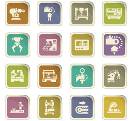 Machine tool icons set