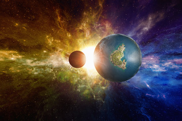 Obraz na płótnie Canvas Sci-fi background - discovered Earth-like potentially habitable
