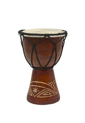 Wooden bongo drum isolated on white