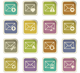 Mail and envelope icons set