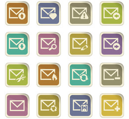 Mail and envelope icons set