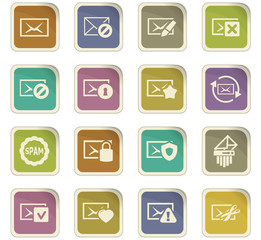 Mail and envelope icons set