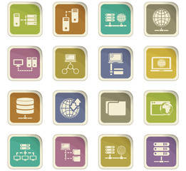 Internet, server, network icons set