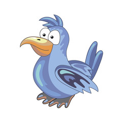 Blue parrot on the isolated background - vector illustration