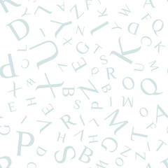 Vector seamless pattern with letters of the alphabet in random order