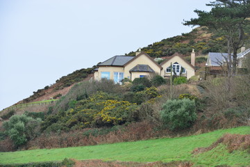 A cottage at  Helvic in Ireland in winter time.