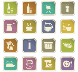 Utensils for the preparation of beverages icons