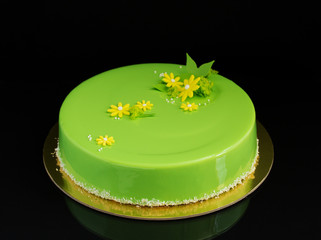 Modern mousse cake. Dessert French cuisine.