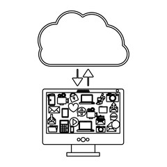 Cloud computing technology icon vector illustration graphic design