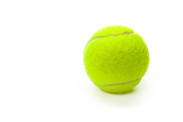 Closeup of tennis balls isolated on white background