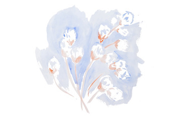 watercolor white flowers