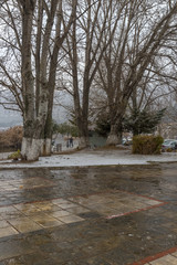 Stone pavement during a rainy day in the magnificent city of Kas - 136320176