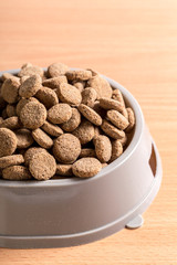 pets food on wooden floor