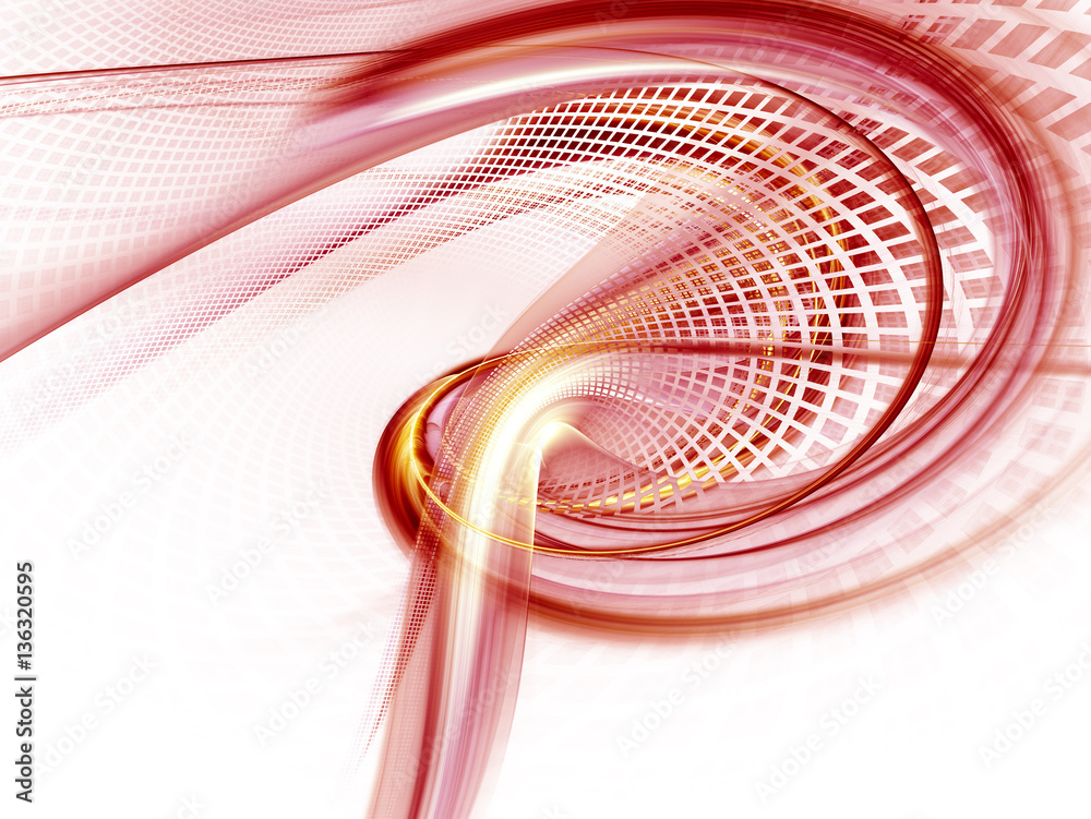 Poster abstract background element. three-dimensional composition of twisted shapes, grids and blurs.scienc