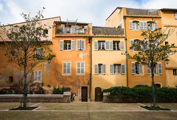 detail of old houses in Le Panier district, Marseilles