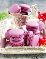 French pastry makaron. Selective focus.