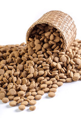 dry dog food isolated on white background