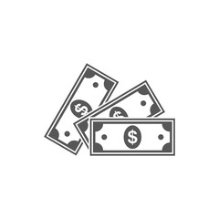 Dollar flat icon. Vector illustration.