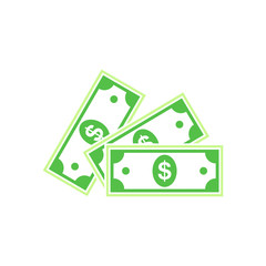 Dollar flat icon. Vector illustration.