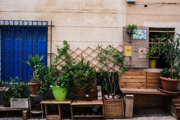 Old  house facade  at Le Panier district, Marseilles