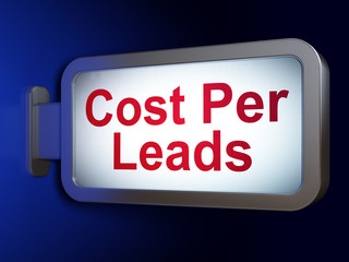 Finance concept: Cost Per Leads on billboard background