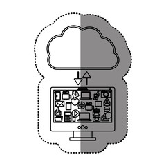 Cloud computing technology icon vector illustration graphic design