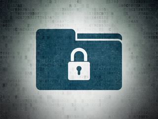 Fototapeta premium Business concept: Folder With Lock on Digital Data Paper background