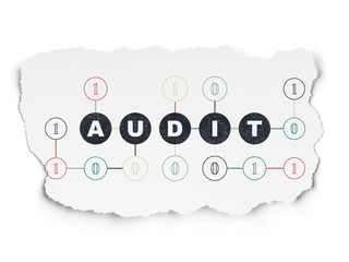 Business concept: Audit on Torn Paper background