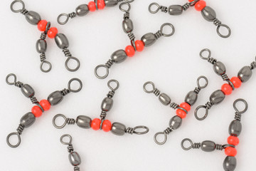 Fishing gear on a white background.